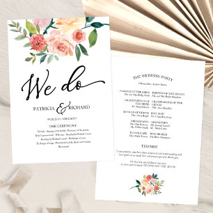 Wir machen Florales Aquarell-Hochzeitsprogramm Programm