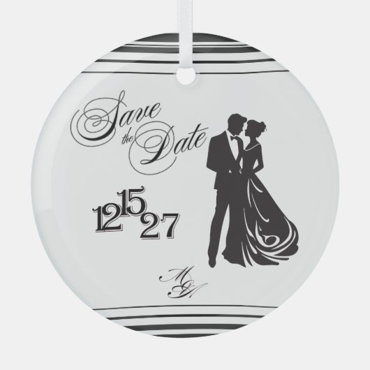 Wir machen formell Save the Date Ornament Aus Glas (Vorderseite)
