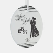 Wir machen formell Save the Date Ornament Aus Glas (Vorderseite Rechts)