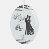 Wir machen formell Save the Date Ornament Aus Glas (Vorderseite links)
