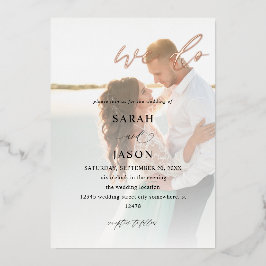 Wir machen Foto-Kalligrafie-Hochzeit Folieneinladung