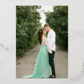 Wir machen Foto-Kalligrafie-Hochzeit Folieneinladung (Rückseite)