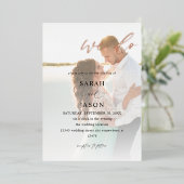 Wir machen Foto-Kalligrafie-Hochzeit Folieneinladung (Stehend vorne)