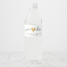 Wir machen Gold Heart Wedding Water Flasche Label