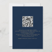 Wir machen Gold Script QR Code Navy Blue Wedding I Einladung (Rückseite)