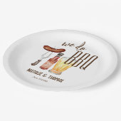 Wir machen GRILLEN Barbecue Brautparty Dusche Pappteller (Schrägansicht)