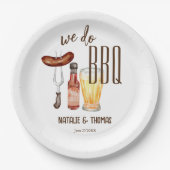 Wir machen GRILLEN Barbecue Brautparty Dusche Pappteller (Vorderseite)