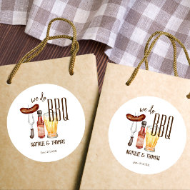 Wir machen GRILLEN Barbecue Brautparty Dusche Runder Aufkleber
