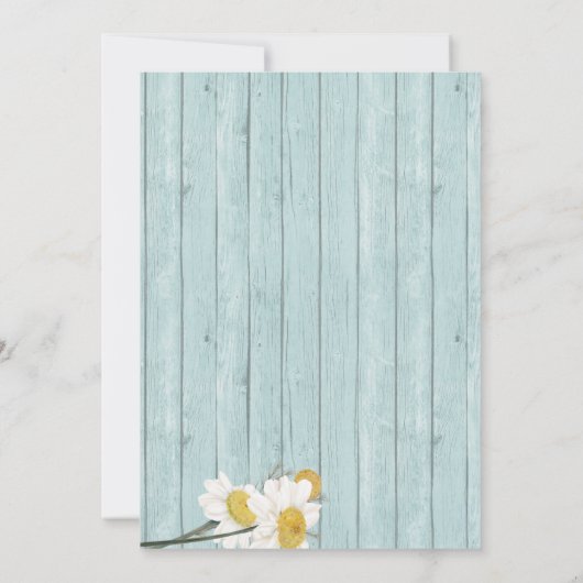 Wir machen Grillen Daisy und Coastal Wood Couples Einladung (Rückseite)