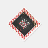 Wir machen GRILLEN Paper Napkin - Gingham - Custom Serviette (Ecke)