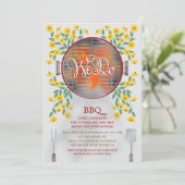 Wir machen GRILLEN Polterabend Einladung (Stehend Vorderseite)