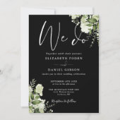 Wir machen grünes Foto Schwarz-Weiß Hochzeit Einladung (Vorderseite)