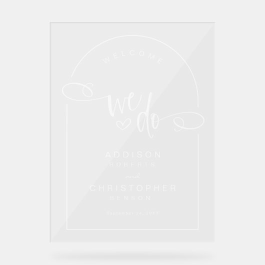 Wir machen handgeschriebene Skripte Moderne Hochze Acrylschild (Vorderseite)