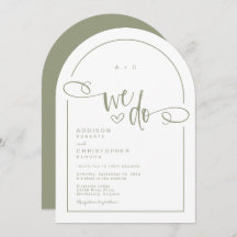Wir machen Heart Sage Green Moderne Script Hochzei