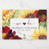 Wir machen Herz-Sonnenblumen-Hochzeitsgetränk-Labe Schaumweinetikett (Einzelnes Label)