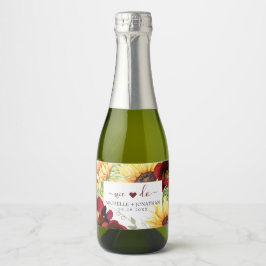 Wir machen Herz-Sonnenblumen-Hochzeitsgetränk-Labe Schaumweinetikett