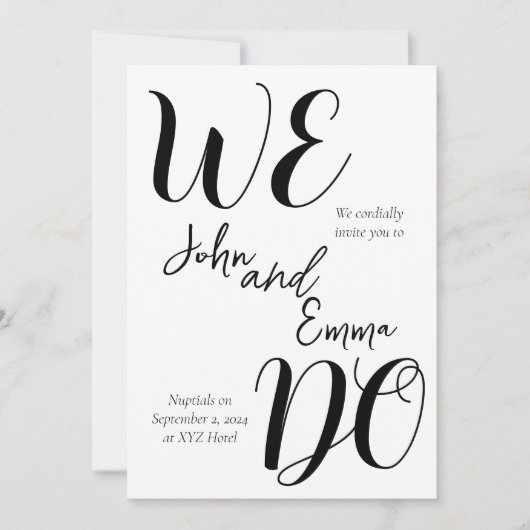 WIR MACHEN Hochzeit Einladung (Vorderseite)