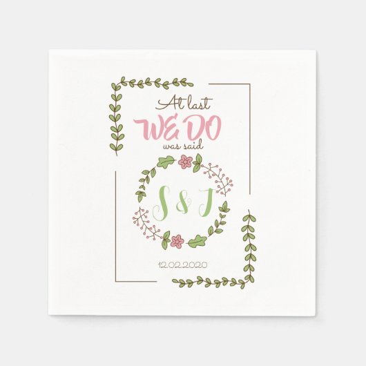 Wir machen Hochzeit Serviette (Vorderseite)