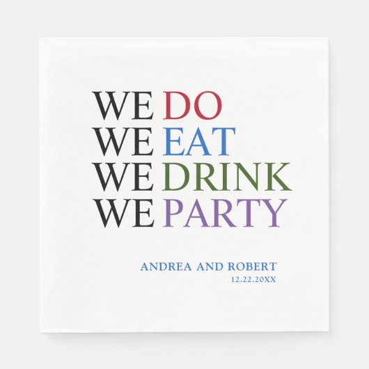 Wir machen Hochzeit Serviette (Vorderseite)