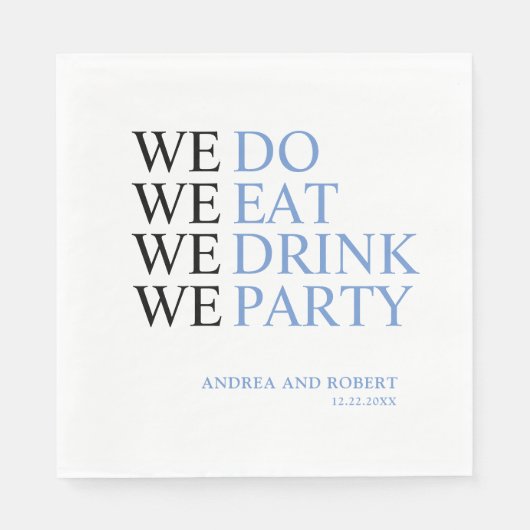 Wir machen Hochzeit Serviette (Vorderseite)