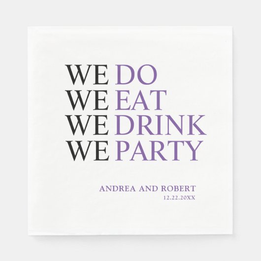 Wir machen Hochzeit Serviette (Vorderseite)