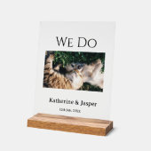 Wir machen Hochzeit Verlobung Haustier Name Foto D Acrylschild (Winkel)