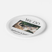 Wir machen Hochzeit Verlobung Haustier Name Foto D Pappteller (Schrägansicht)