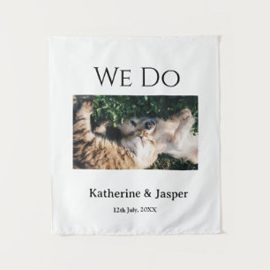 Wir machen Hochzeit Verlobung Haustier Name Foto D Wandteppich