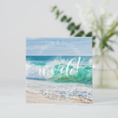 Wir machen Hochzeiten am Strand Einladung (Stehend Vorderseite)