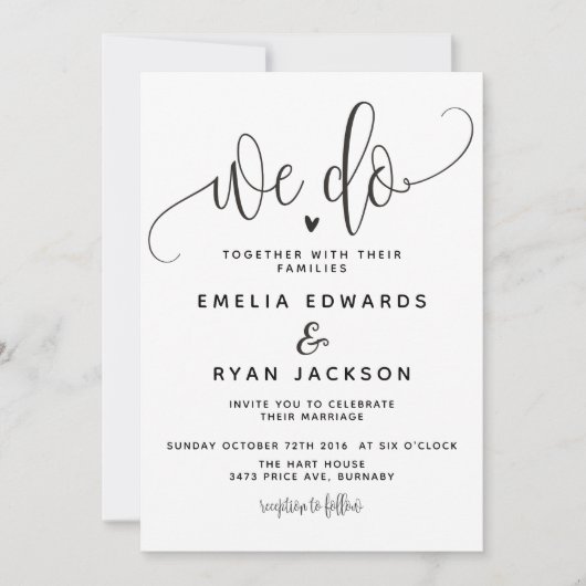 Wir machen Hochzeiten Einladung (Vorderseite)