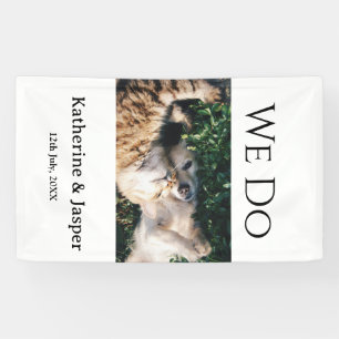 Wir machen Hochzeits-Engagement-Haustier-Name-Foto Banner