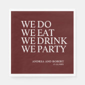Wir machen Hochzeitscocktail Serviette (Vorderseite)
