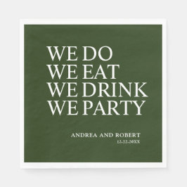 Wir machen Hochzeitscocktail Serviette