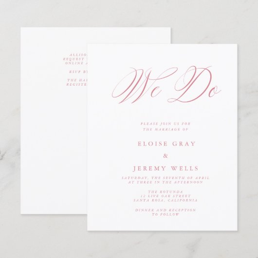 Wir machen Hochzeitseinladung (Vorne/Hinten)