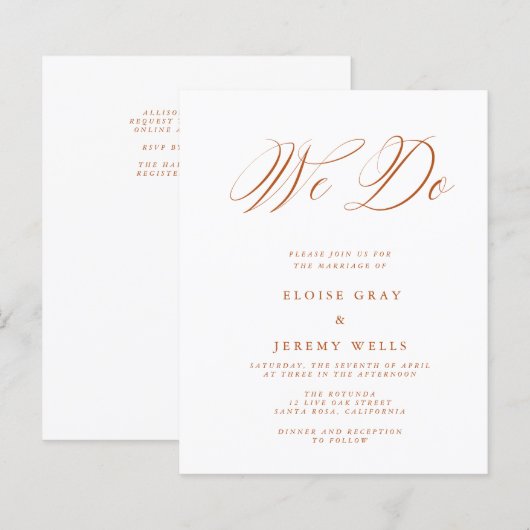 Wir machen Hochzeitseinladung (Vorne/Hinten)