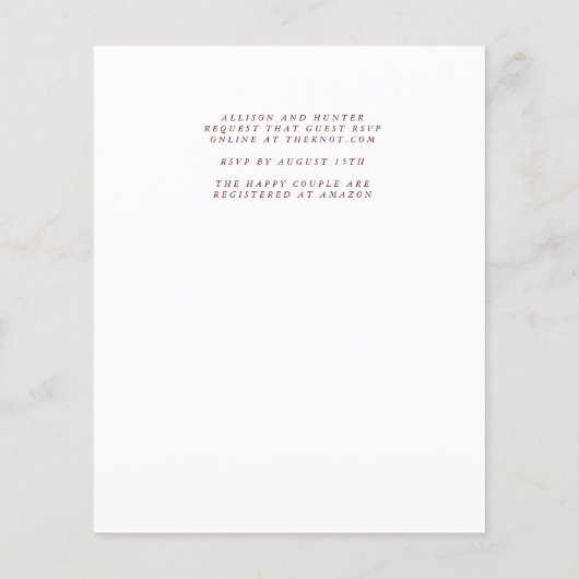 Wir machen Hochzeitseinladung (Rückseite)