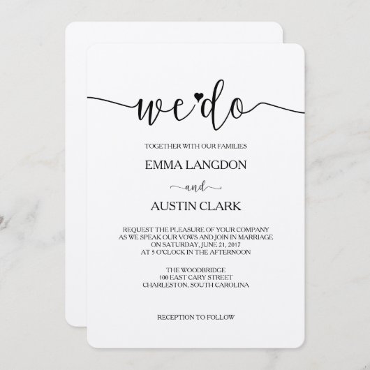 Wir machen Hochzeitseinladung - Kraft Einladung (Vorne/Hinten)