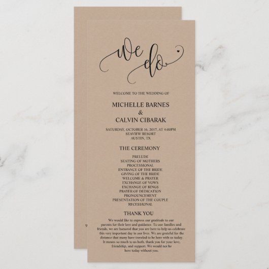 Wir machen Hochzeitskarte im modernen rustikalen T Programm (Vorne/Hinten)