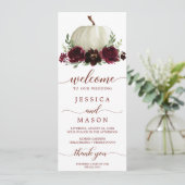 Wir machen Hochzeitsprogramm Burgundy Pumpkin Fall Programm (Stehend Vorderseite)