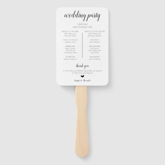 Wir machen Hochzeitsprogramm Fächer (Rückseite)