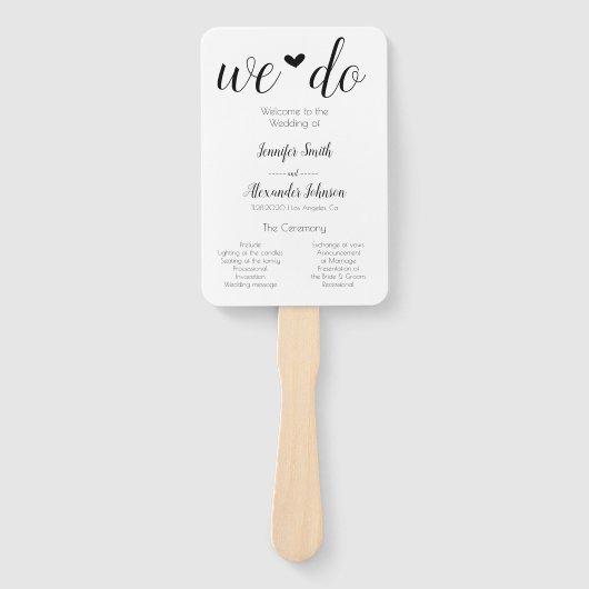 Wir machen Hochzeitsprogramm Fächer (Vorderseite)