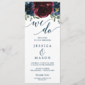 Wir machen Hochzeitsprogramm für Burgundy Navy Programm (Vorderseite)