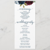 Wir machen Hochzeitsprogramm für Burgundy Navy Programm (Rückseite)