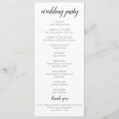 Wir machen Hochzeitsprogramm Programm (Rückseite)