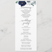 Wir machen Hochzeitsprogramme für Navy Blooms Programm (Rückseite)