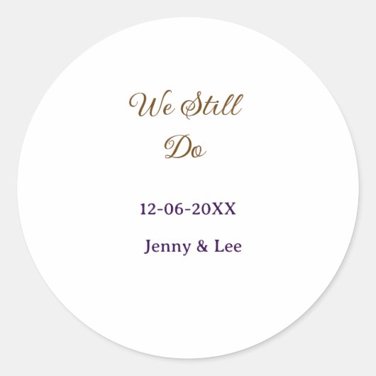 Wir machen immer noch braun rosa name datum jahr b runder aufkleber (Vorderseite)