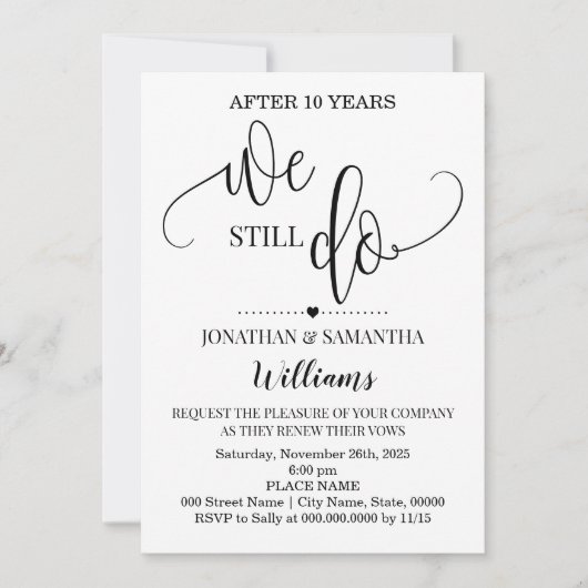 Wir machen immer noch das Minimalistische Hochzeit Einladung (Vorderseite)