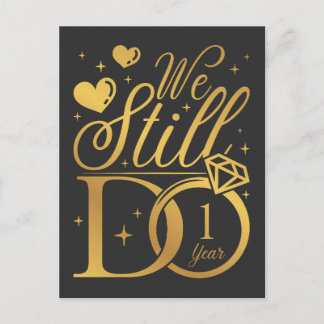 Wir machen immer noch ein 1-jähriges Hochzeitstag Postkarte