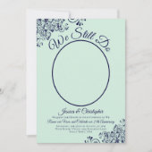 Wir machen immer noch eine Flotte Blue & Mint Wedd Einladung (Vorderseite)