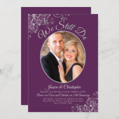 Wir machen immer noch eine Lila Silber-Hochzeitver Einladung (Vorne/Hinten)